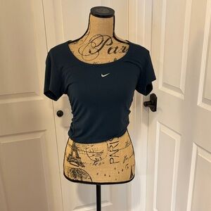 Nike Women's Dark Blue Short Sleeve cropped Tee